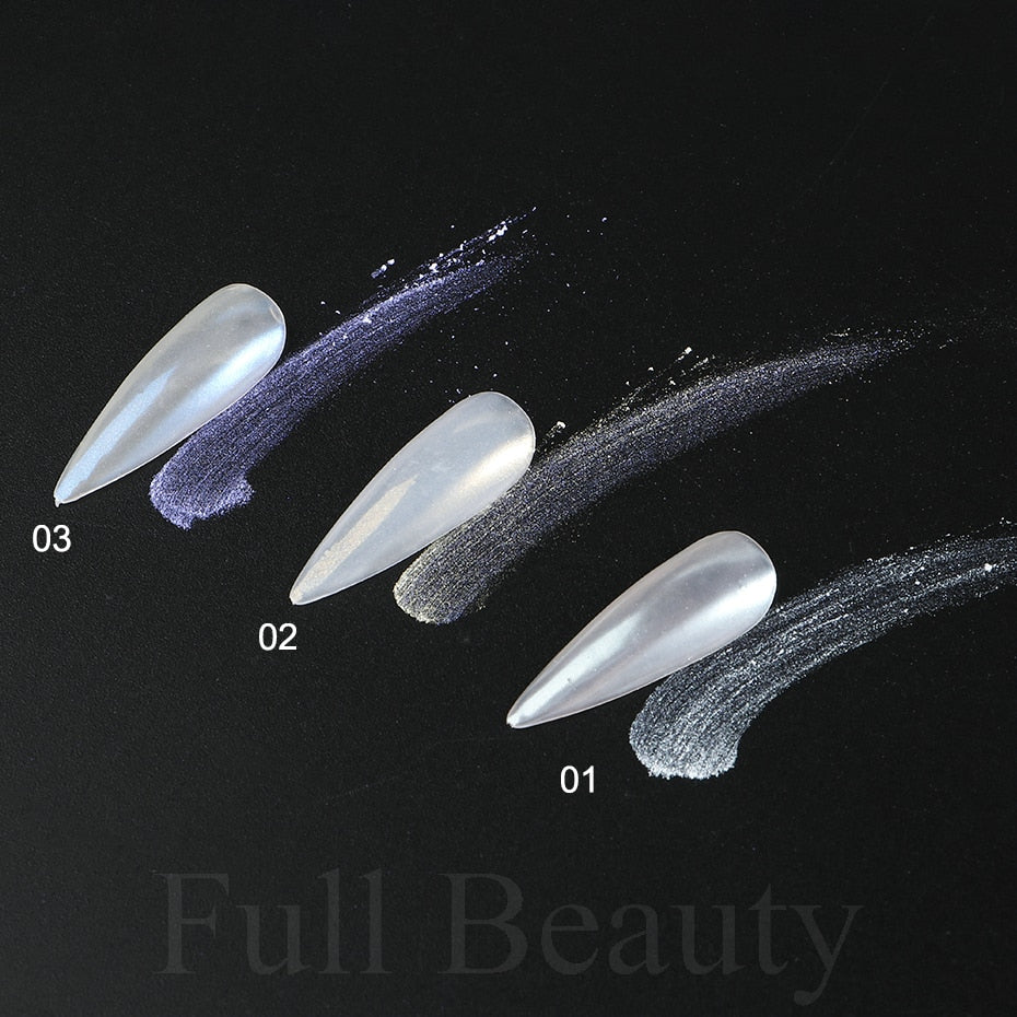 Mirror Nail Powder Pigment Pearl White Rubbing on Nail Art