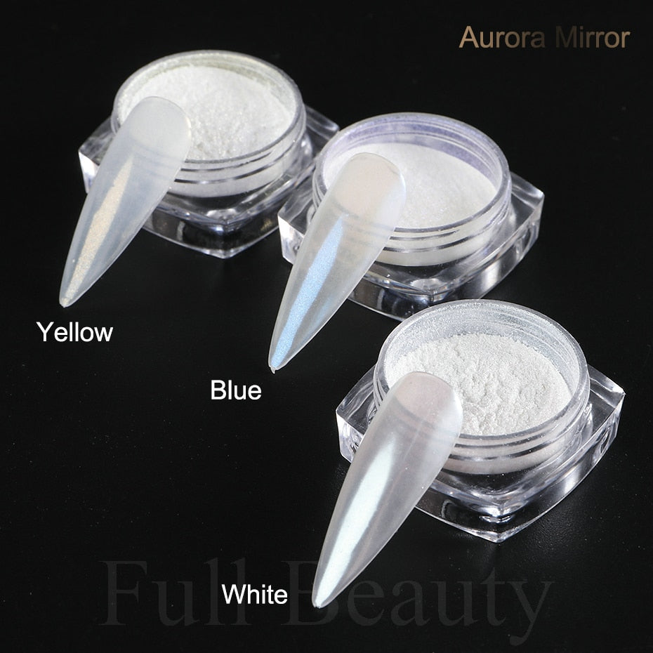 Mirror Nail Powder Pigment Pearl White Rubbing on Nail Art