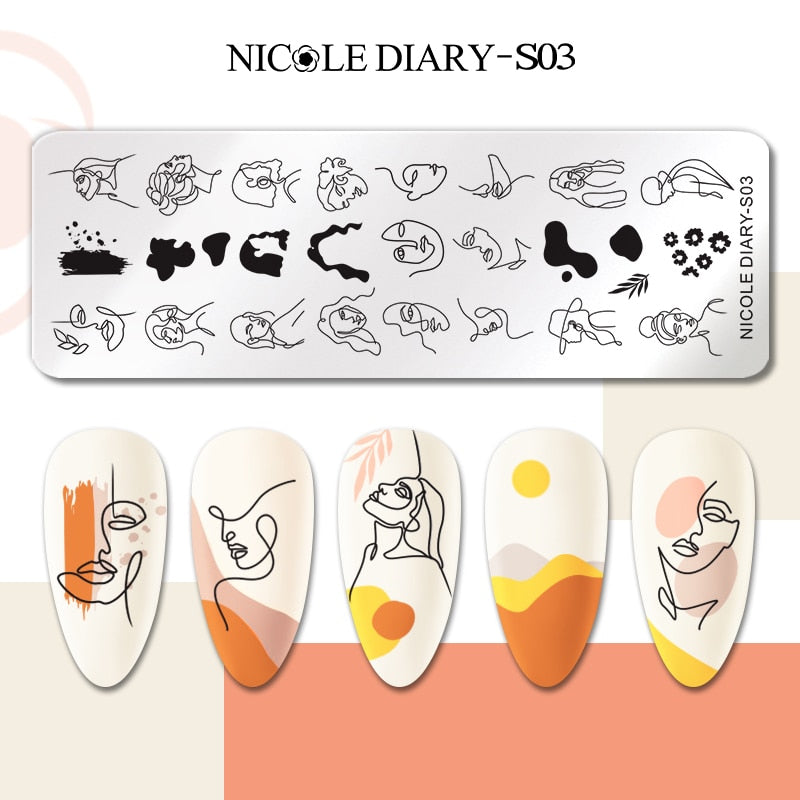 Nail Stamping Plates Leaf Floral Butterfly Line Printing Stencil Nail Stamp