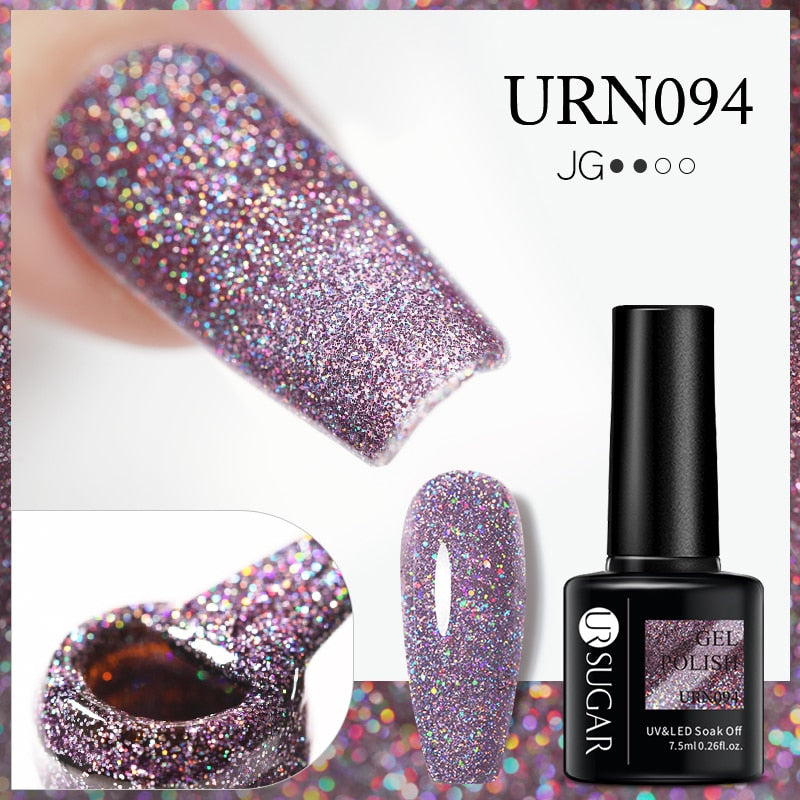 UR SUGAR 7.5ml Thermal Nail Gel Polish Winter Snow Sequins Color Changing Snowflakes Soak Off UV Semi-permanent Nail Art Varnish