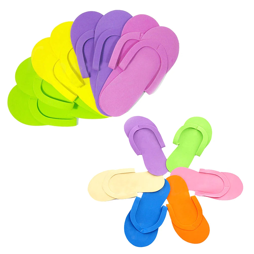 12 Pairs Disposable Foam Slippers EVA Foam Pedicure Slippper For Hotel Nail Salon Spa Pedicure Sandals