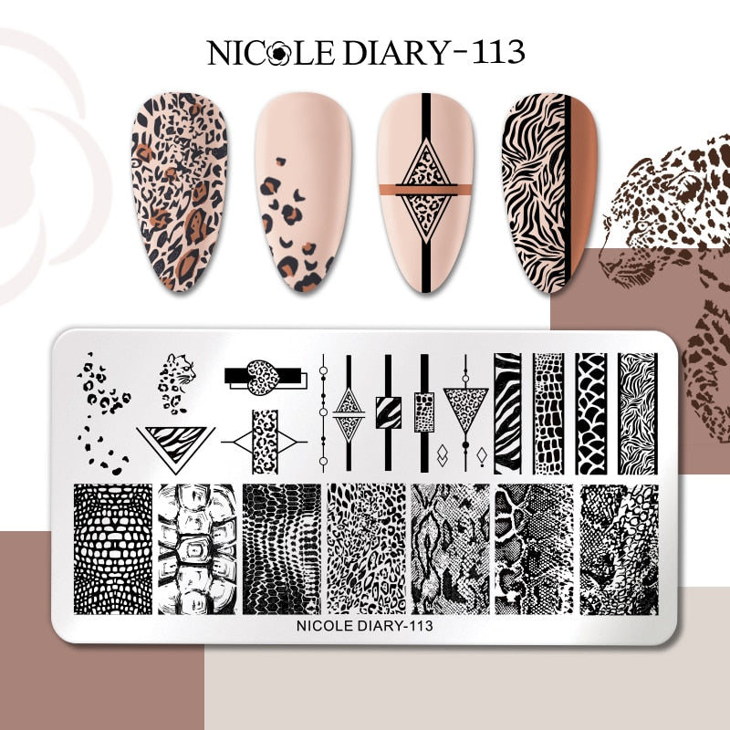 Nail Stamping Plates Leaf Floral Butterfly Line Printing Stencil Nail Stamp