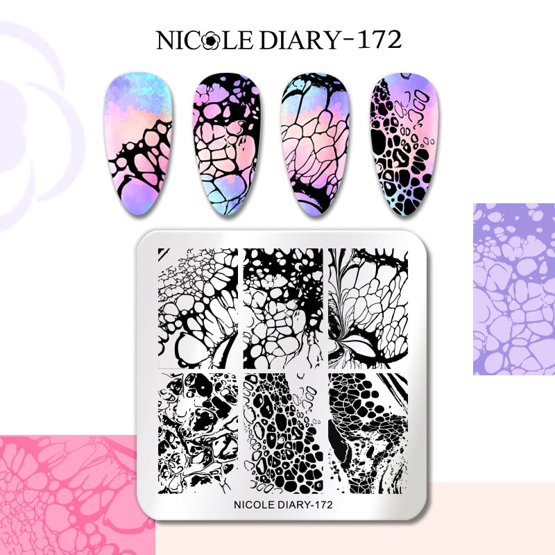 Nail Stamping Plates Leaf Floral Butterfly Line Printing Stencil Nail Stamp