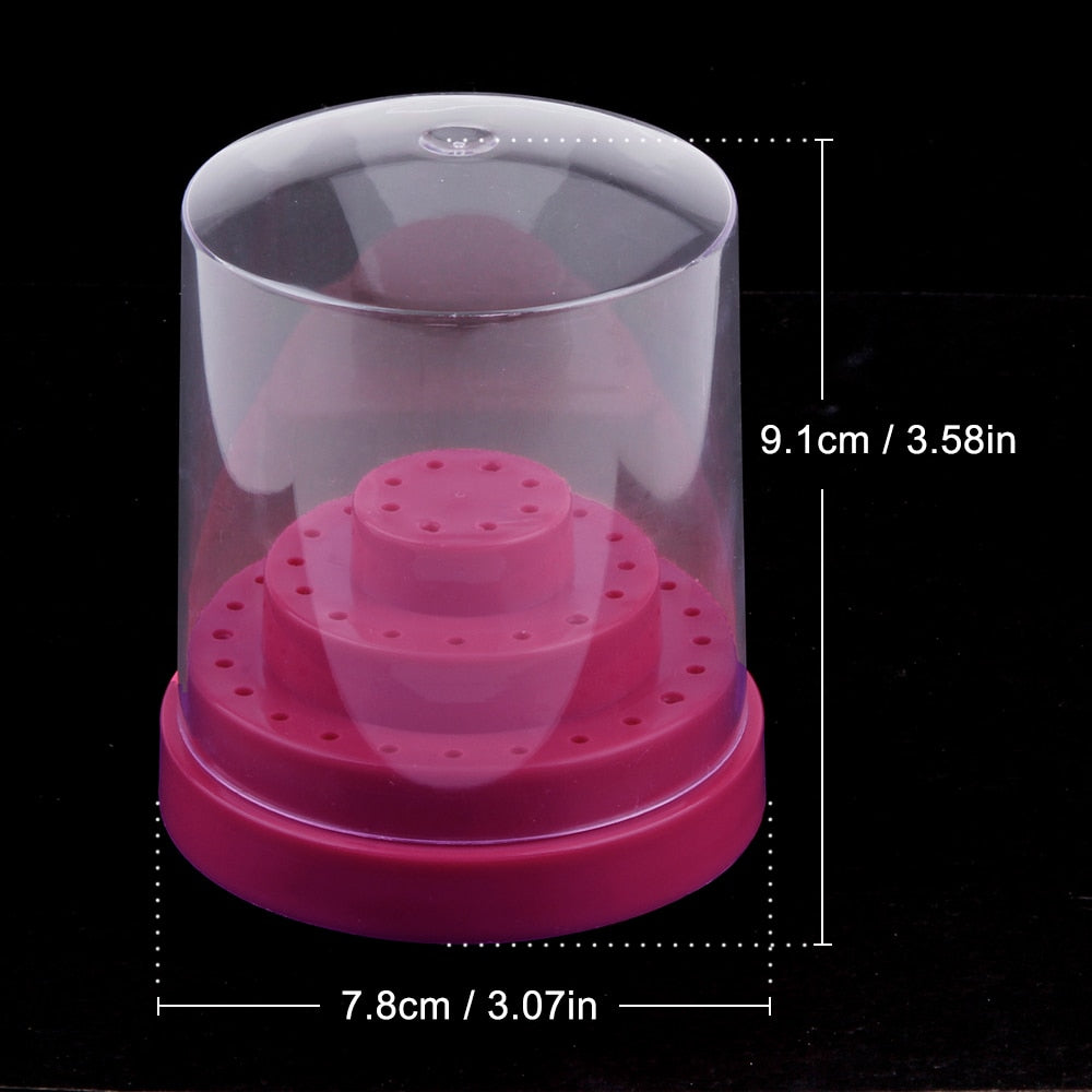 10/14/20/48 Holes Cutters Stand Container Nail Drill Bit Holder Care Case Manicure Organizer Empty Storage Box Nails Accessories