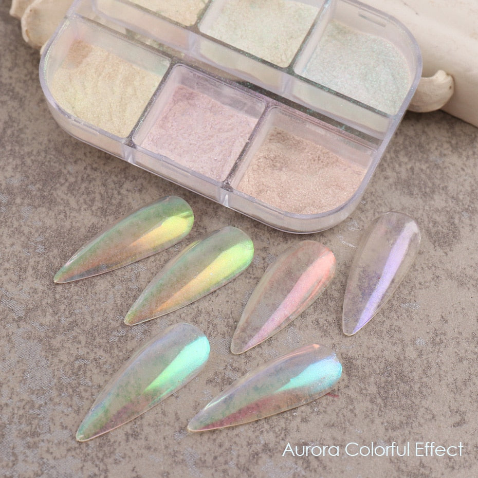 Aurora Mirror Nail Glitter Powder Rubbing Nail Art