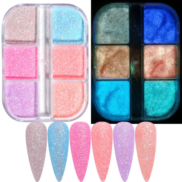 Aurora Mirror Nail Glitter Powder Rubbing Nail Art