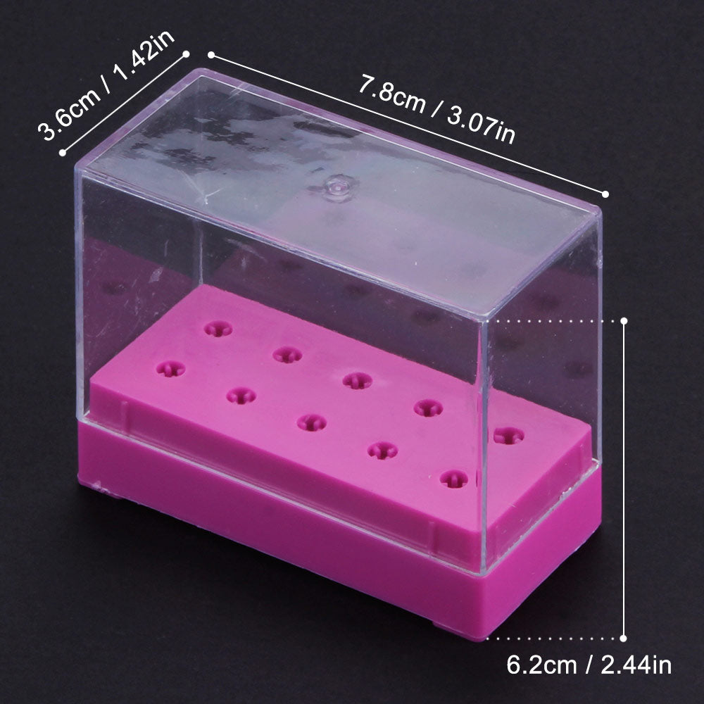 10/14/20/48 Holes Cutters Stand Container Nail Drill Bit Holder Care Case Manicure Organizer Empty Storage Box Nails Accessories