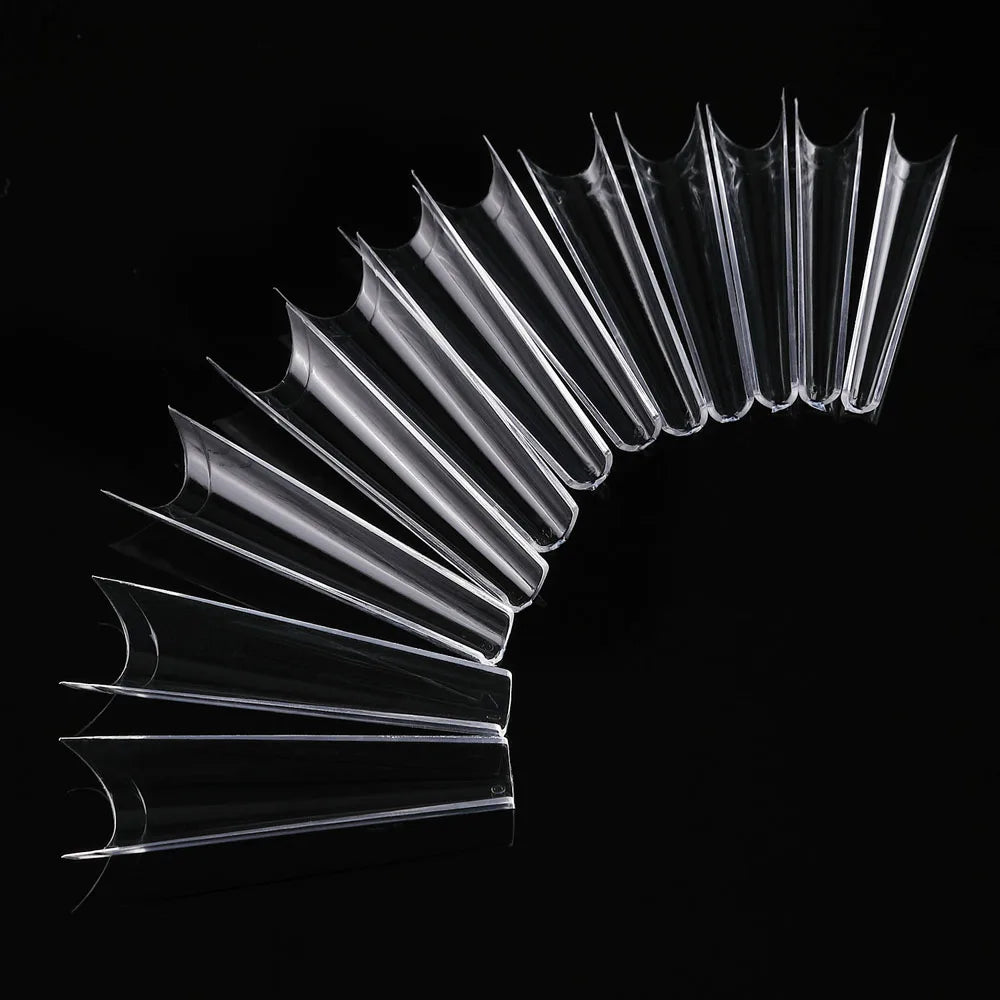 240pcs/Box XXL Extra Long Coffin Nail Tips Half Cover Clear/Natural Fake Nails Press On Acrylic Salon Supply False Nails VI-NC9