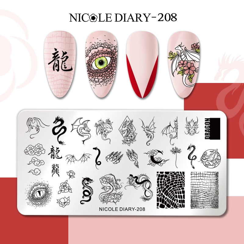 Nail Stamping Plates Leaf Floral Butterfly Line Printing Stencil Nail Stamp