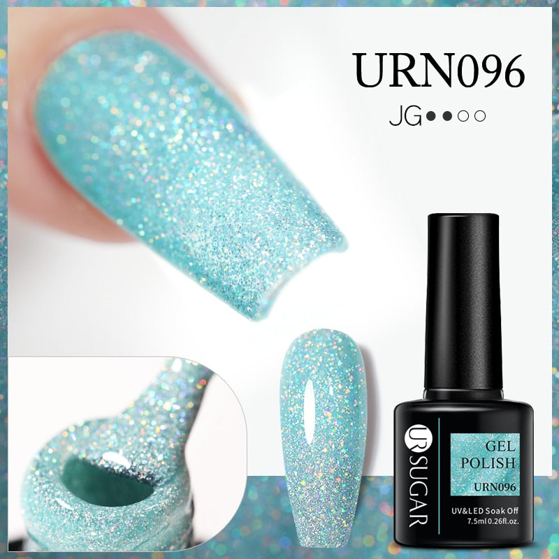 UR SUGAR 7.5ml Thermal Nail Gel Polish Winter Snow Sequins Color Changing Snowflakes Soak Off UV Semi-permanent Nail Art Varnish