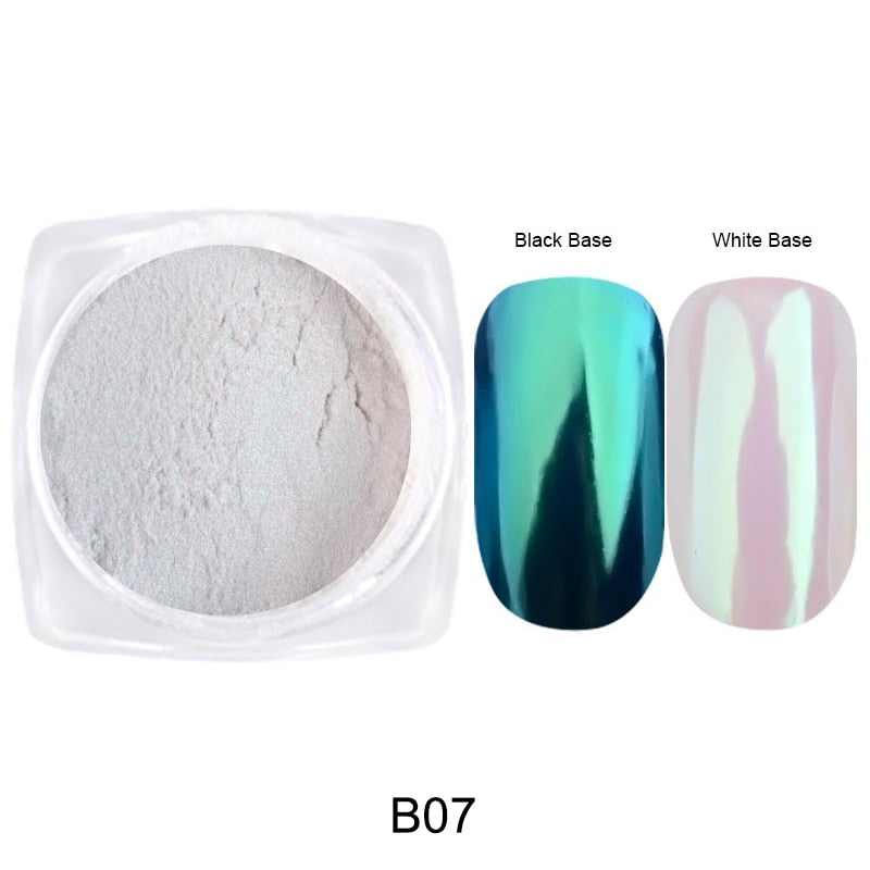 Mirror Nail Powder Pigment Pearl White Rubbing on Nail Art