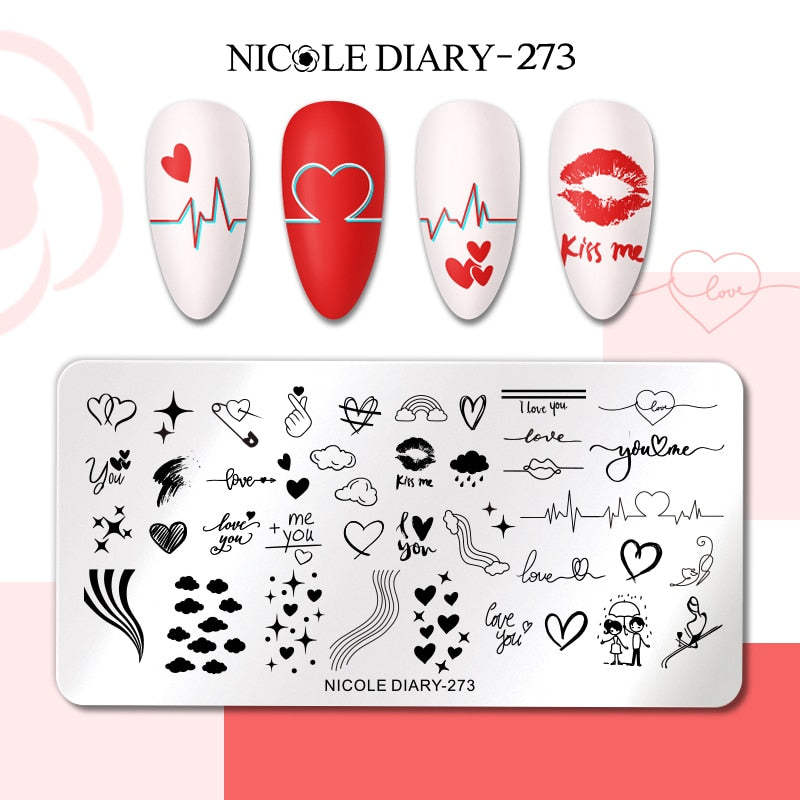 Nail Stamping Plates Leaf Floral Butterfly Line Printing Stencil Nail Stamp