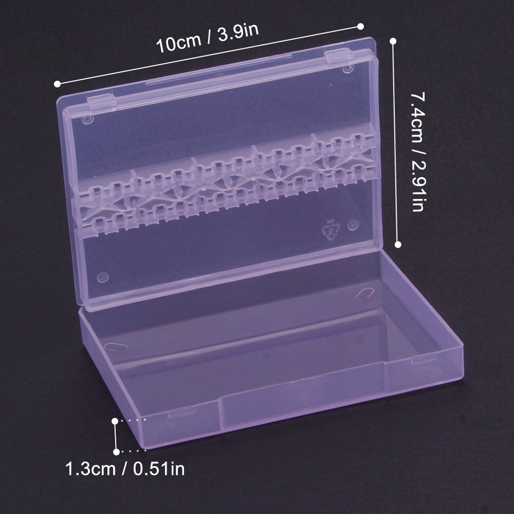 10/14/20/48 Holes Cutters Stand Container Nail Drill Bit Holder Care Case Manicure Organizer Empty Storage Box Nails Accessories