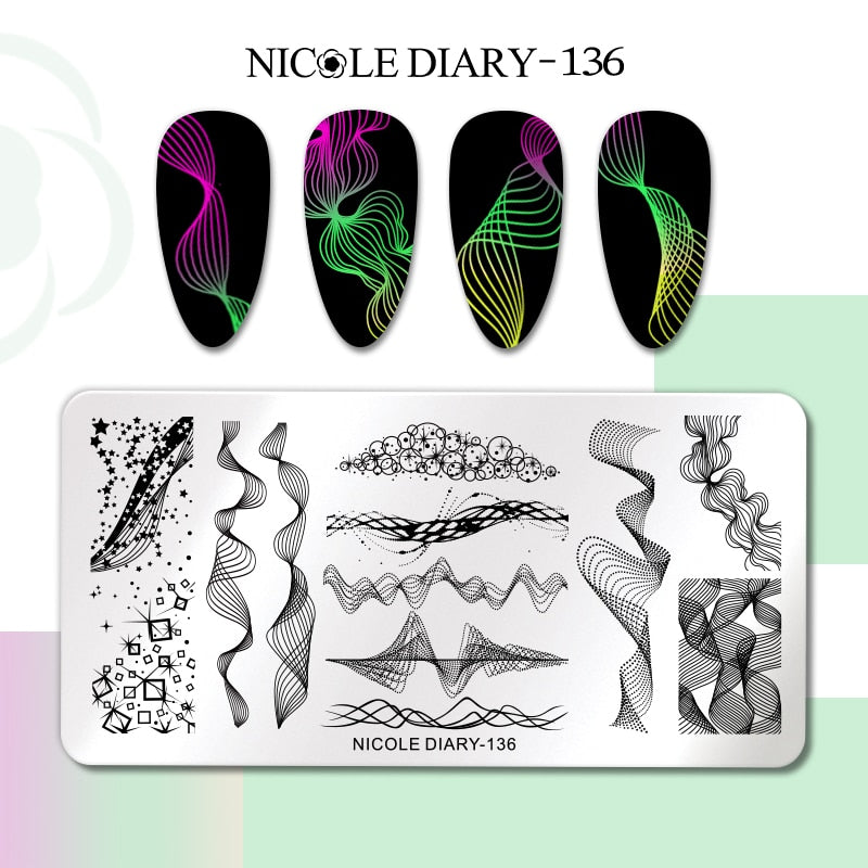 Nail Stamping Plates Leaf Floral Butterfly Line Printing Stencil Nail Stamp