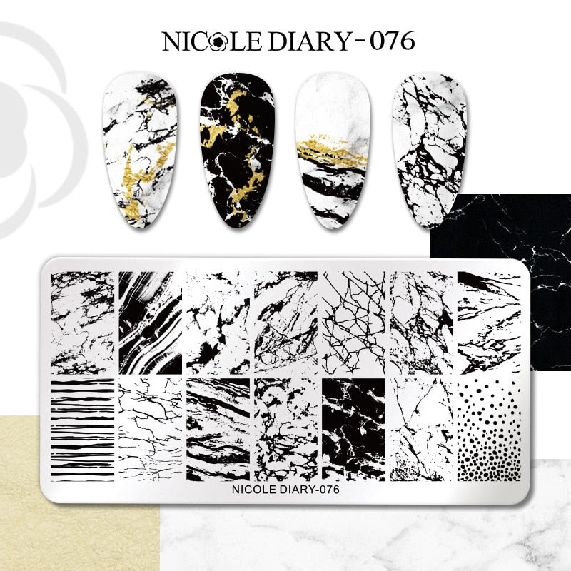 Nail Stamping Plates Leaf Floral Butterfly Line Printing Stencil Nail Stamp