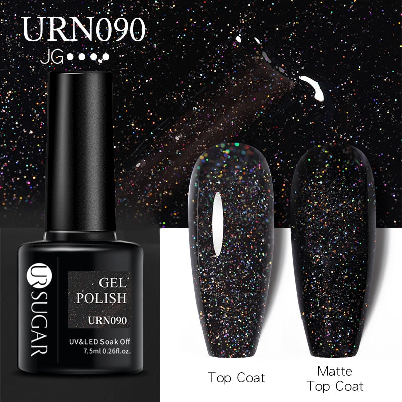 UR SUGAR 7.5ml Thermal Nail Gel Polish Winter Snow Sequins Color Changing Snowflakes Soak Off UV Semi-permanent Nail Art Varnish