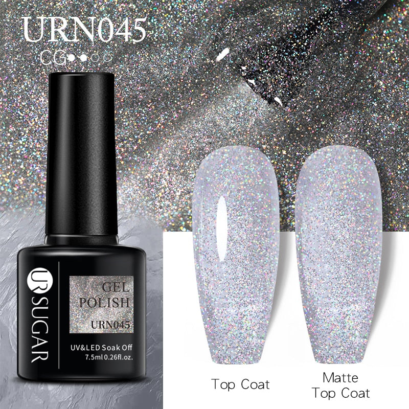 UR SUGAR 7.5ml Thermal Nail Gel Polish Winter Snow Sequins Color Changing Snowflakes Soak Off UV Semi-permanent Nail Art Varnish