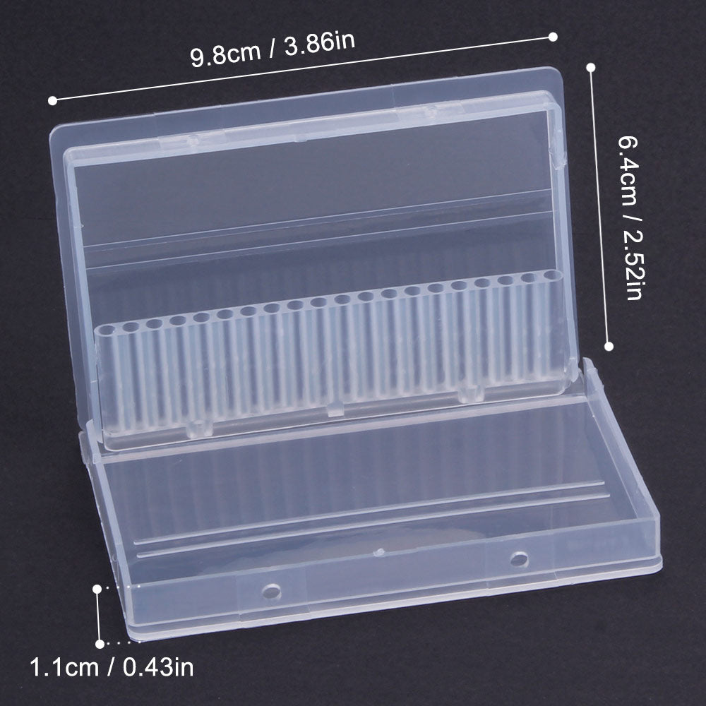 10/14/20/48 Holes Cutters Stand Container Nail Drill Bit Holder Care Case Manicure Organizer Empty Storage Box Nails Accessories