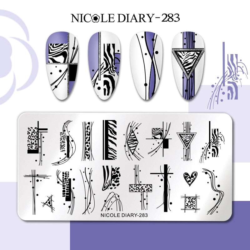 Nail Stamping Plates Leaf Floral Butterfly Line Printing Stencil Nail Stamp