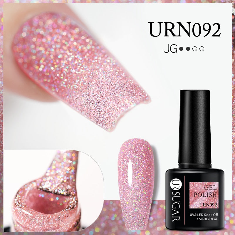 UR SUGAR 7.5ml Thermal Nail Gel Polish Winter Snow Sequins Color Changing Snowflakes Soak Off UV Semi-permanent Nail Art Varnish