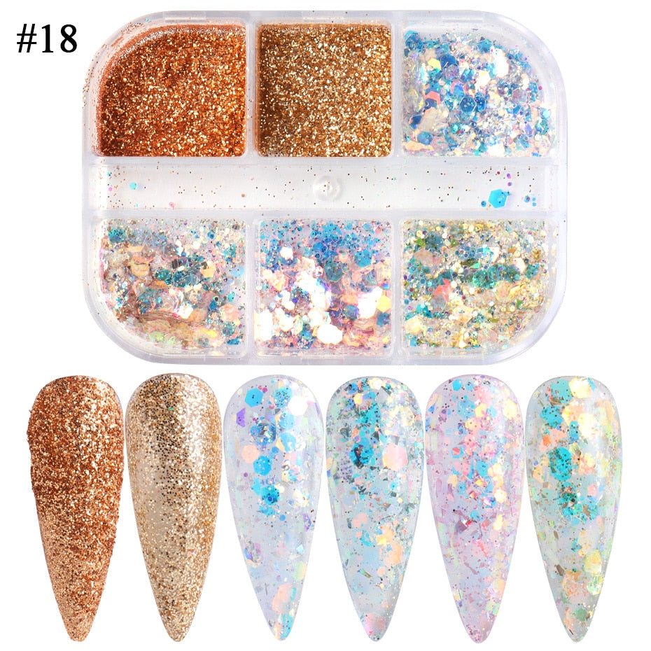 Aurora Mirror Nail Glitter Powder Rubbing Nail Art