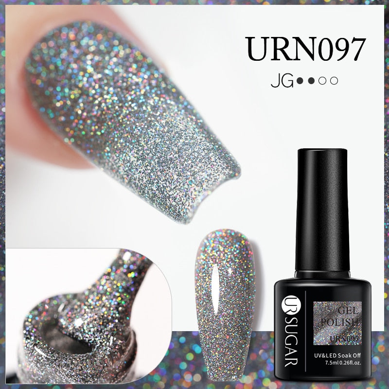 UR SUGAR 7.5ml Thermal Nail Gel Polish Winter Snow Sequins Color Changing Snowflakes Soak Off UV Semi-permanent Nail Art Varnish