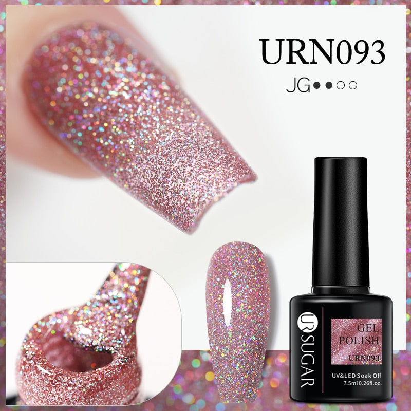 UR SUGAR 7.5ml Thermal Nail Gel Polish Winter Snow Sequins Color Changing Snowflakes Soak Off UV Semi-permanent Nail Art Varnish