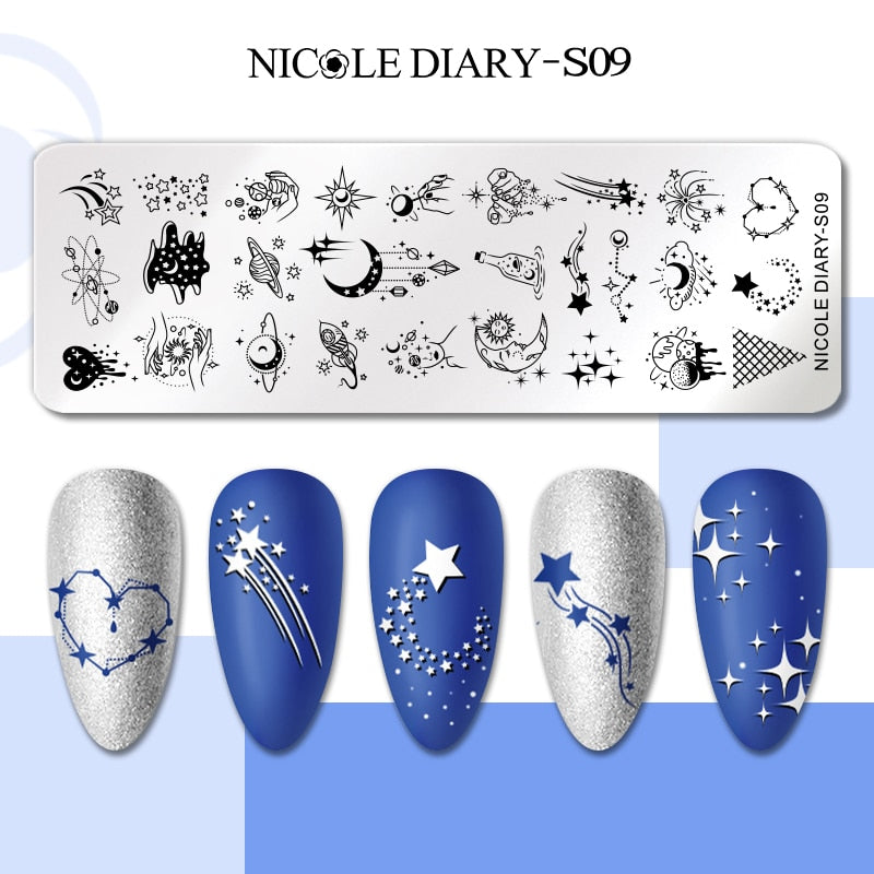 Nail Stamping Plates Leaf Floral Butterfly Line Printing Stencil Nail Stamp