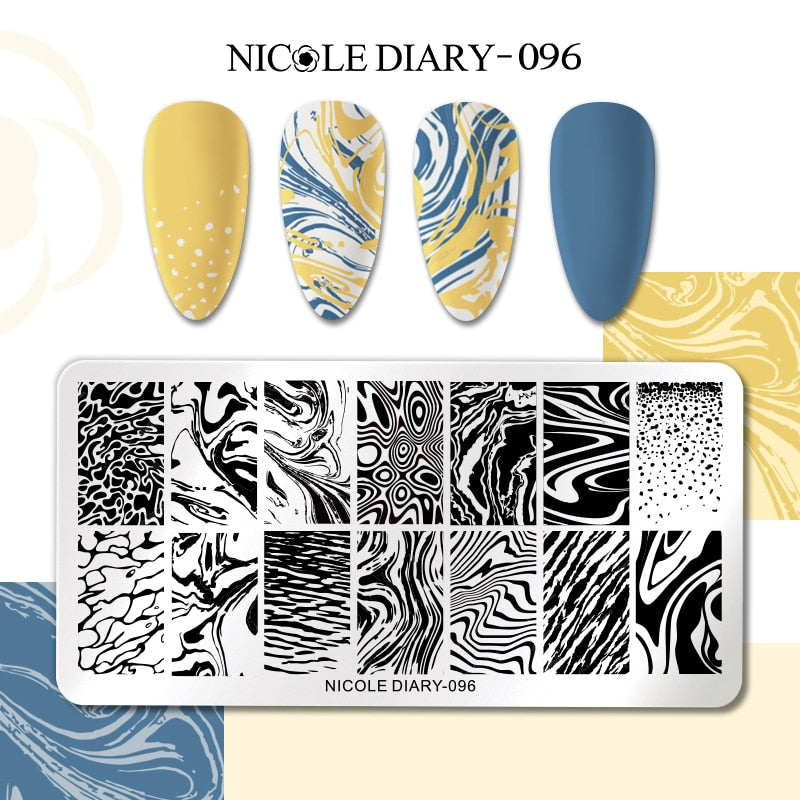 Nail Stamping Plates Leaf Floral Butterfly Line Printing Stencil Nail Stamp