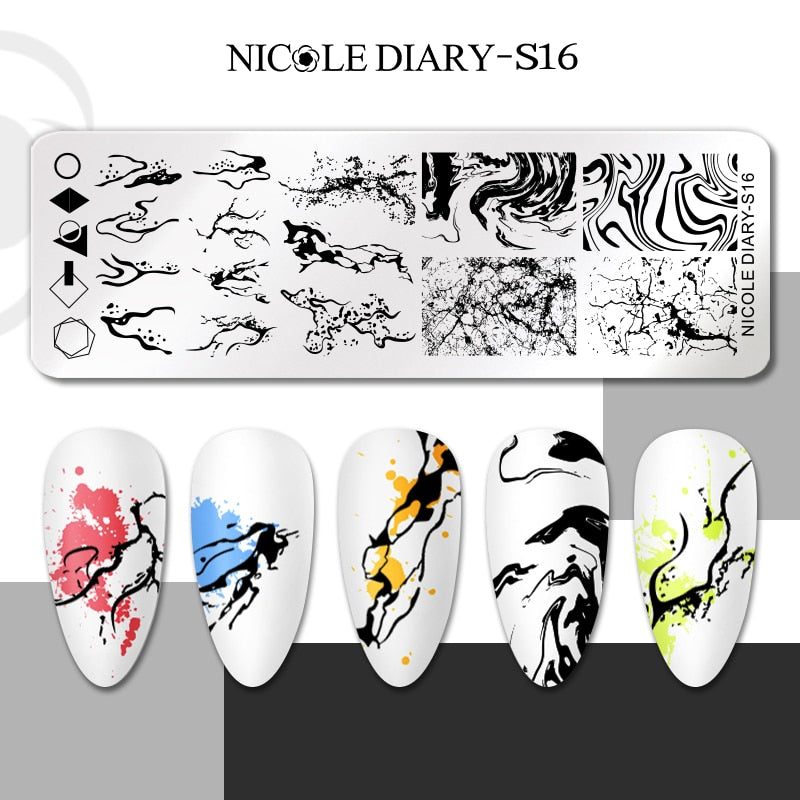 Nail Stamping Plates Leaf Floral Butterfly Line Printing Stencil Nail Stamp