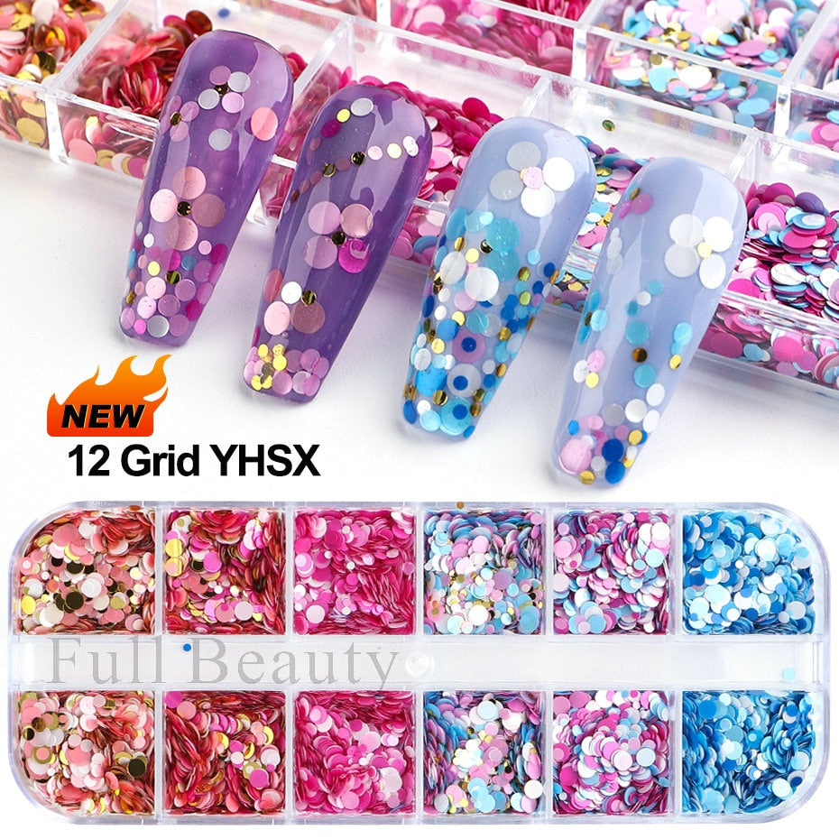 Iridescent Mixed Hexagon Nail Glitter Sequins Holo Flakes Nail Art