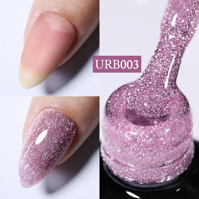 Milky Jelly White Glitter Rubber Base Gel Polish