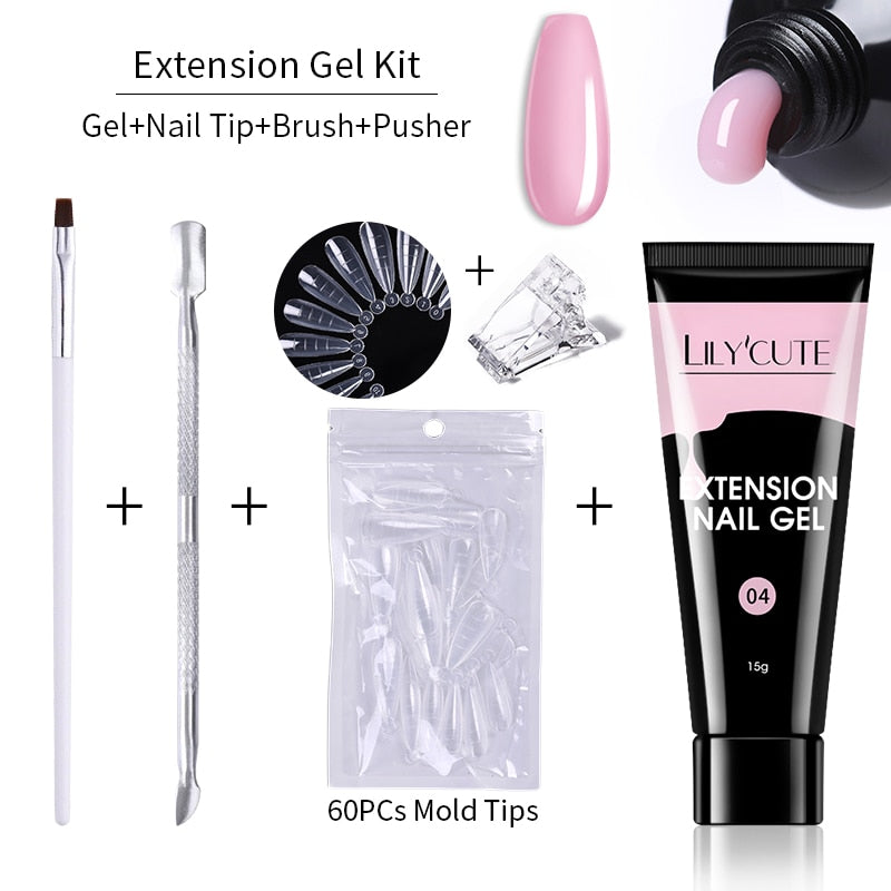 LILYCUTE Nail Extension UV Gel Set