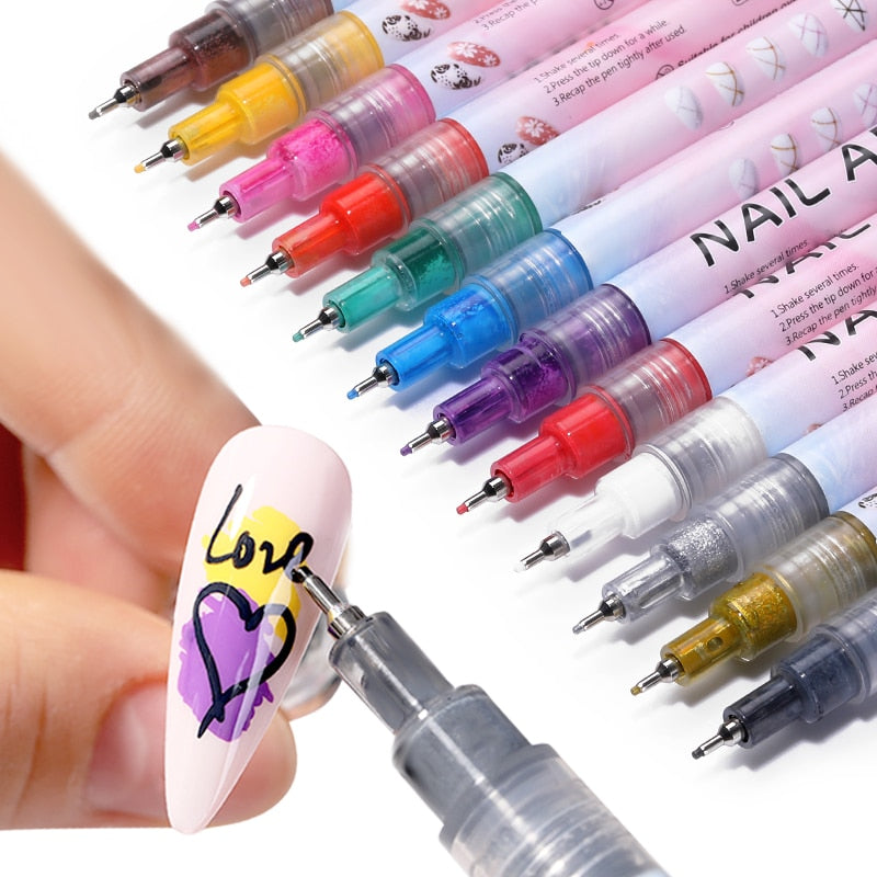 Nail Art Drawing Pencil Plastic Waterproof Painting Liner Brush