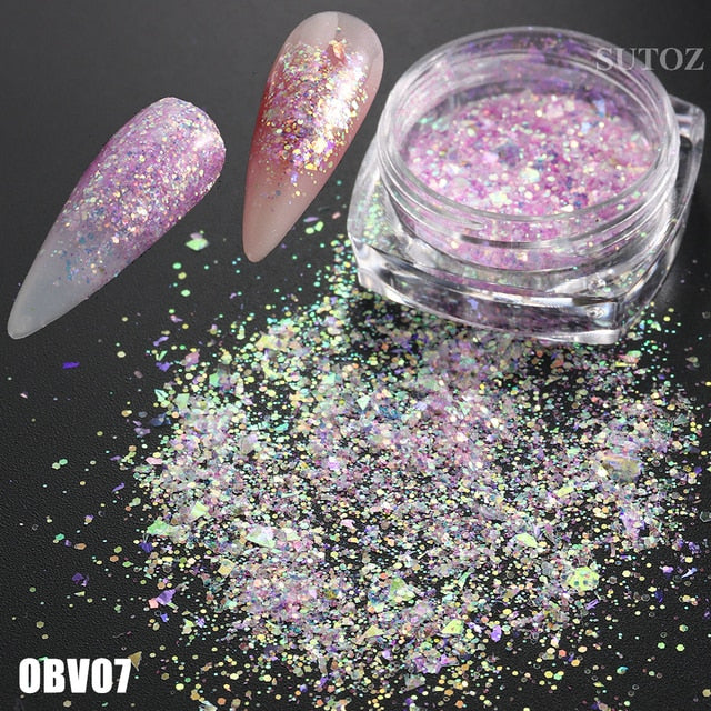 White Chrome Pearl Nail Powder Shimmer Glitter