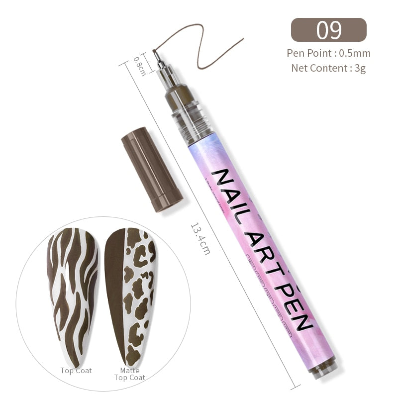 Nail Art Drawing Pencil Plastic Waterproof Painting Liner Brush