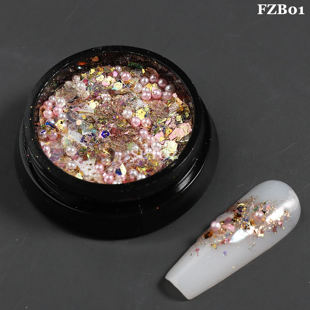 White Chrome Pearl Nail Powder Shimmer Glitter