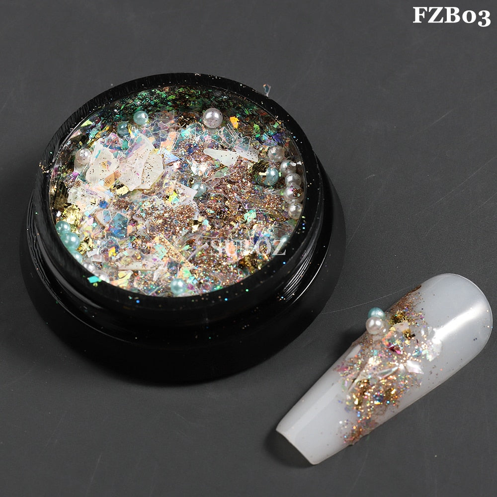 White Chrome Pearl Nail Powder Shimmer Glitter