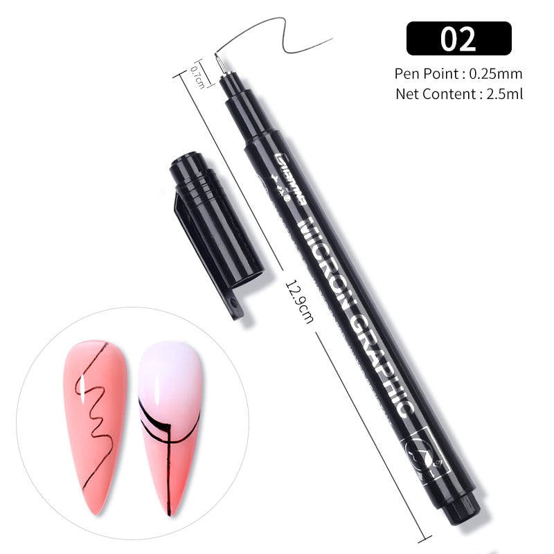 Nail Art Drawing Pencil Plastic Waterproof Painting Liner Brush