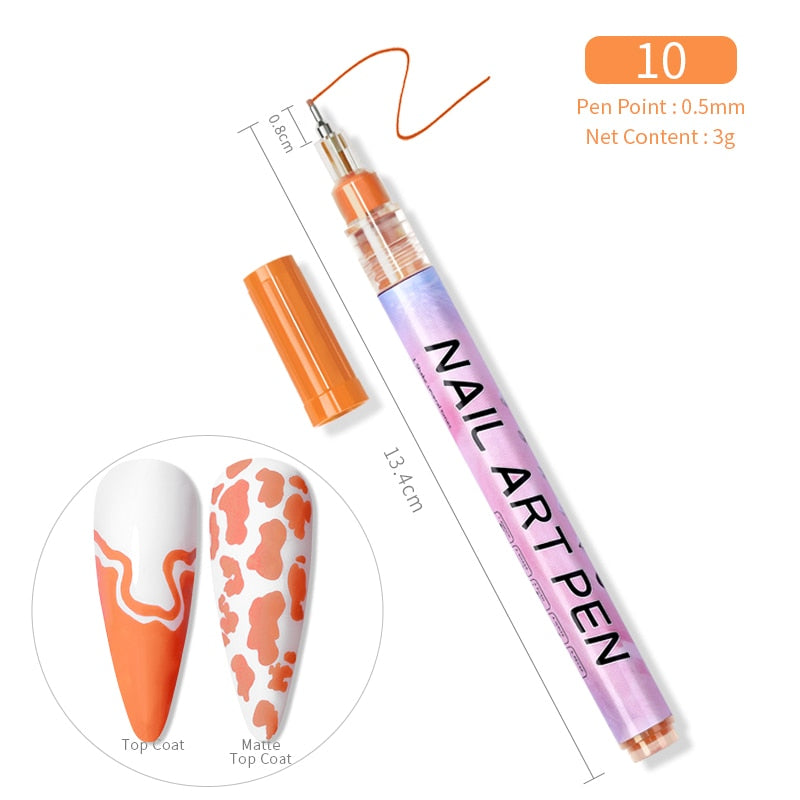 Nail Art Drawing Pencil Plastic Waterproof Painting Liner Brush