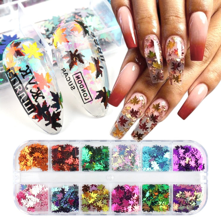 Iridescent Mixed Hexagon Nail Glitter Sequins Holo Flakes Nail Art