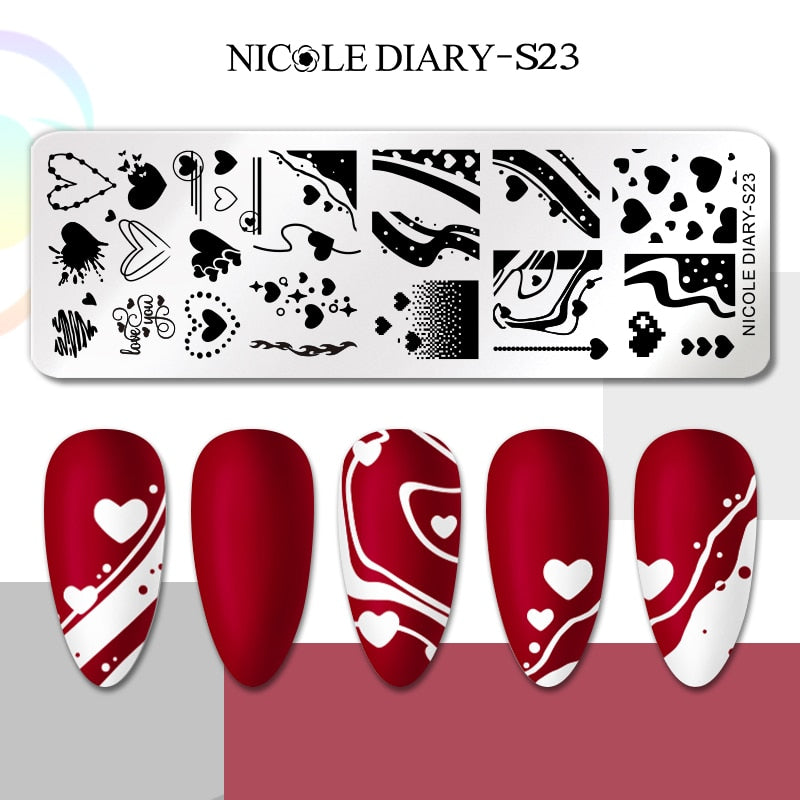 Nail Stamping Plates Leaf Floral Butterfly Line Printing Stencil Nail Stamp