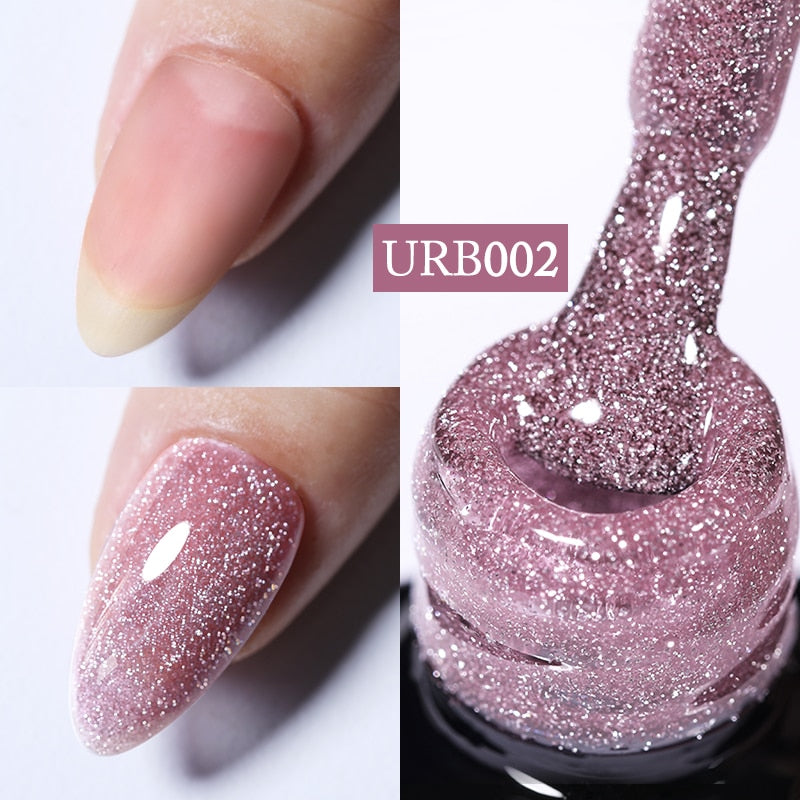 Milky Jelly White Glitter Rubber Base Gel Polish