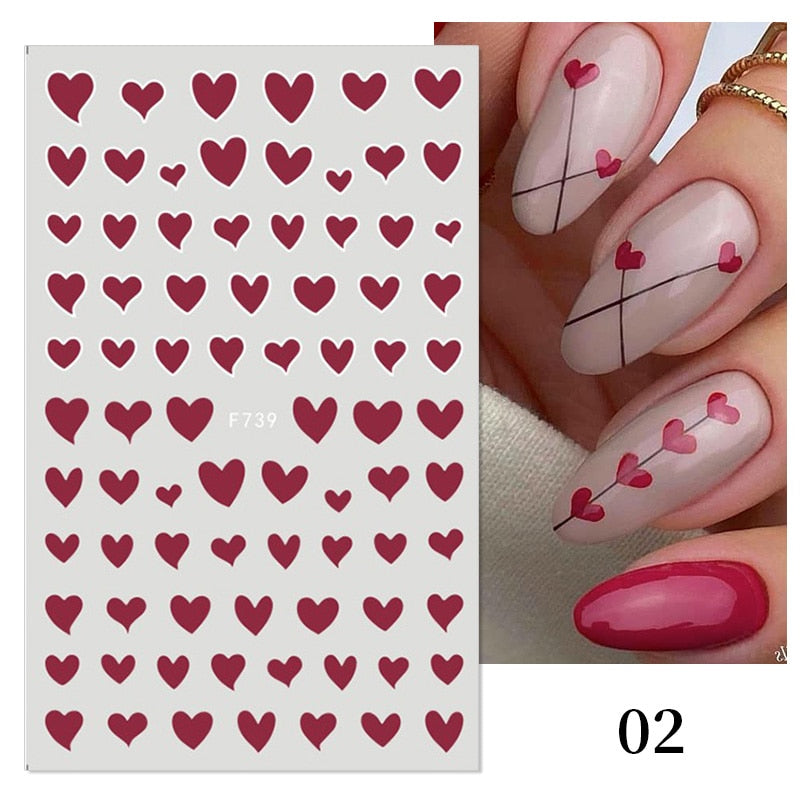 Heart Letter Nail Sticker Nail Art Decoration