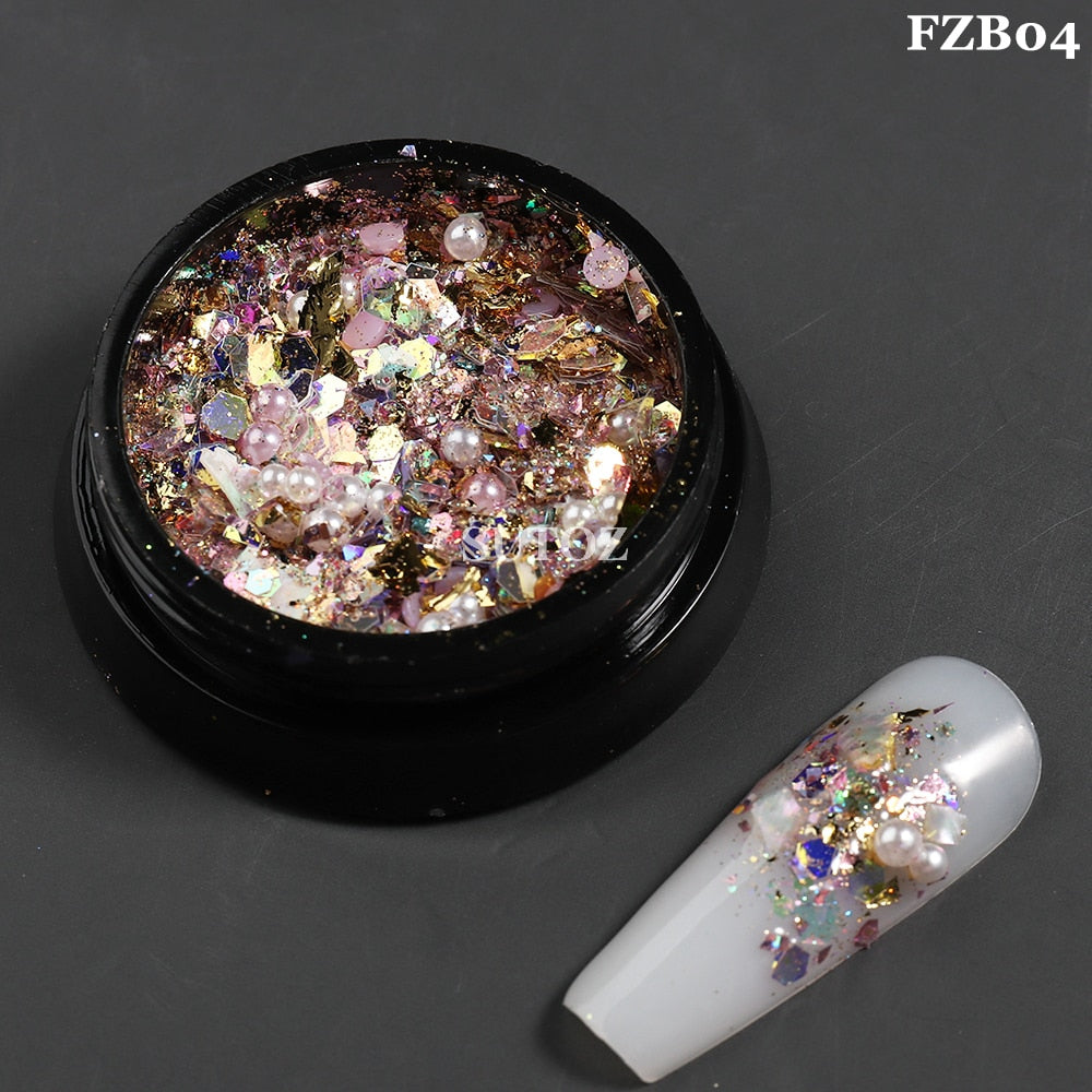 White Chrome Pearl Nail Powder Shimmer Glitter