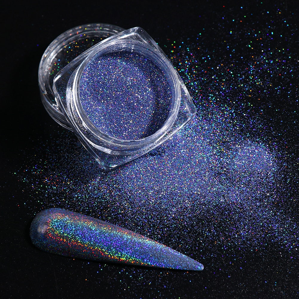 White Chrome Pearl Nail Powder Shimmer Glitter