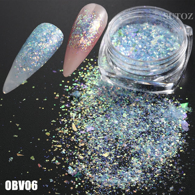 White Chrome Pearl Nail Powder Shimmer Glitter