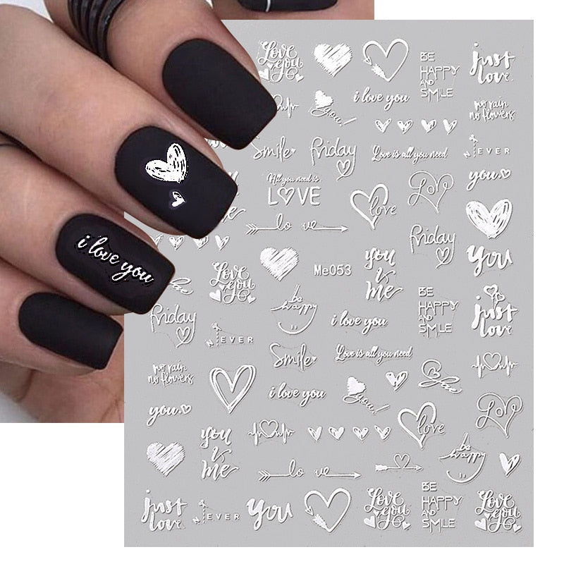 Heart Letter Nail Sticker Nail Art Decoration