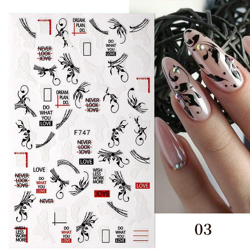 Heart Letter Nail Sticker Nail Art Decoration