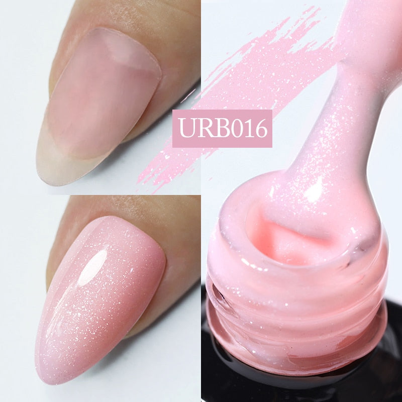 Milky Jelly White Glitter Rubber Base Gel Polish